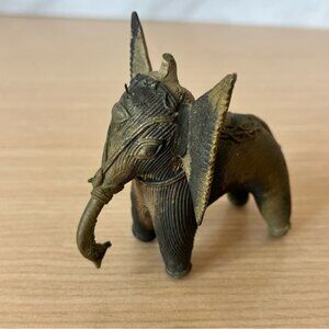 Dhokra Metal Elephant Ornamental Decorative Figurine Statue